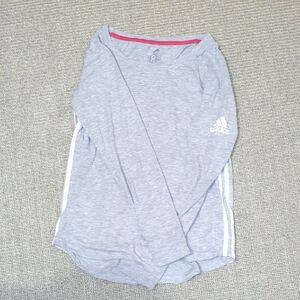 Adidas Womens Heather Gray Long Sleeve Tee